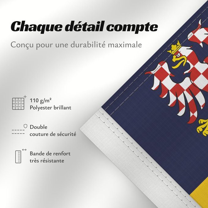 Détails sur ce drapeau : Zlin Region	Zlín Region	Région de Zlín	Región de Zlín	Region Zlín