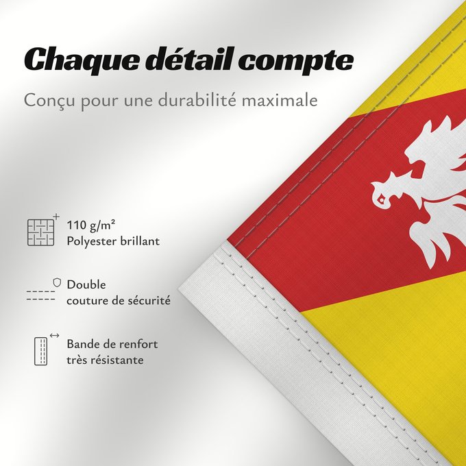 Détails sur ce drapeau : Lorraine	Region Lorraine in France	Région Lorraine en France	Lorena 	Lorena