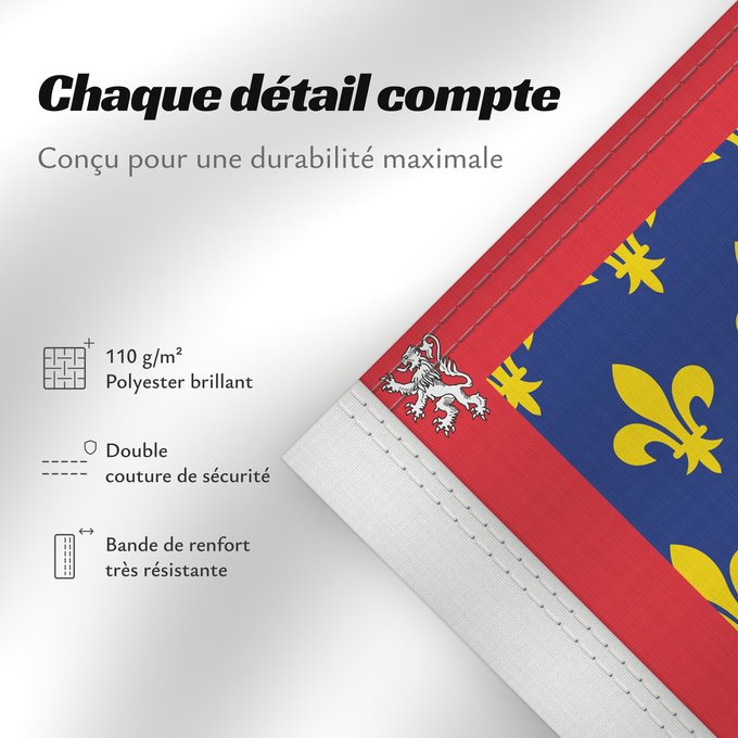 Détails sur ce drapeau : Unofficial flag of Pays-de-la-Loire Unofficial flag of the region Pays-de-la-Loire in France Non officiel de la région Pays-de-la-Loire Países del Loira Pays de la Loire Los Païses de Léger