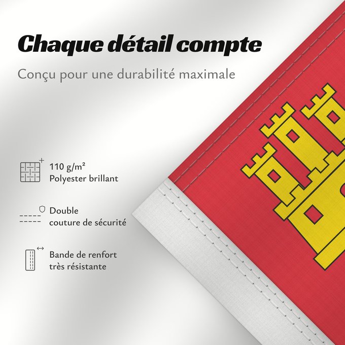 Détails sur ce drapeau : Poitou-Charentes Region Poitou-Charentes in France Région Poitou-Charentes en France