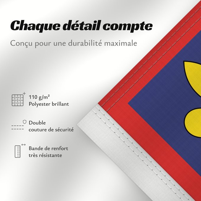 Détails sur ce drapeau : Anjou	Anjou in France	Région Anjou en France	D Anjou	Angiò	Banniel Anjev, e Frañs