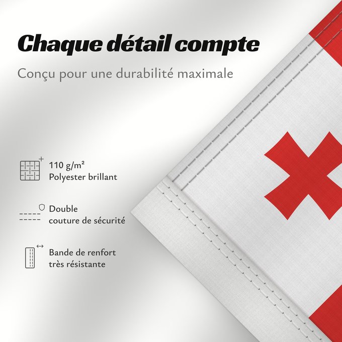 Détails sur ce drapeau : Georgia. Standard of Minister of Defence