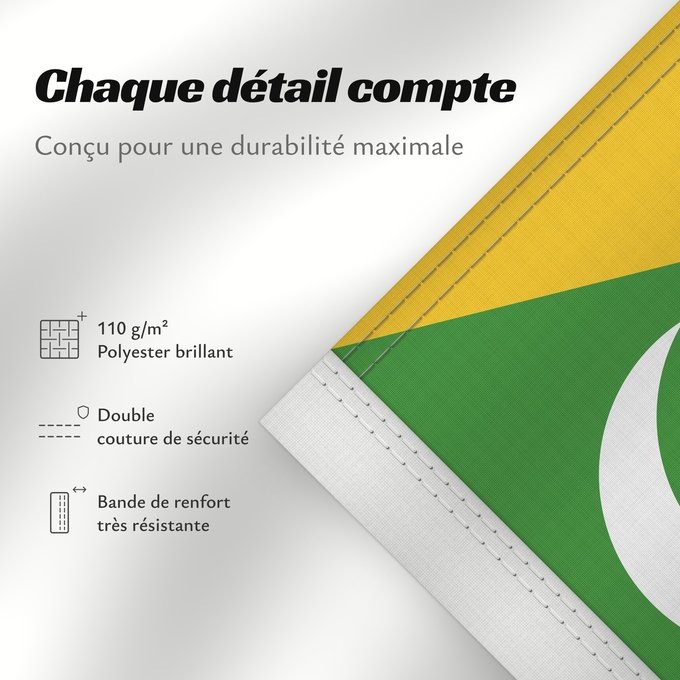 Détails sur ce drapeau : Comoros Comores Comoras Komoren Comore