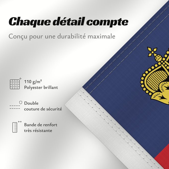 Détails sur ce drapeau : Liechtenstein Сцяг Ліхтэнштэйна Liĥtenŝtejno Liechtensteingo bandera Ala Liechtensteinê Dal Liechtenstein Флаг Лихтенштейна Lihtenštajna Прапор Ліхтенштейну