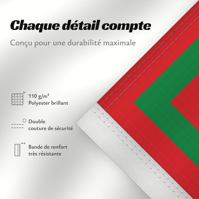 Détails sur ce drapeau : Royal Standard of Oman Étendard Royal d'Oman Estandarte Real de Omán Königsstandarte des Oman Stendardo Reale dell'Oman Standaard van de Sultan