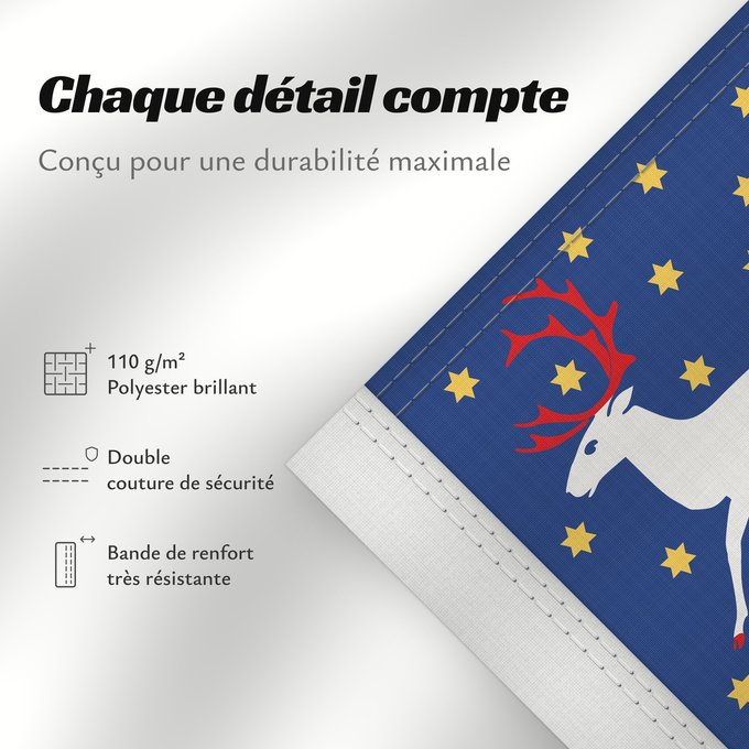 Détails sur ce drapeau : Norrbottens län vapenflagga Norrbotten County in Sweden Norrbotten Norrbottens läns vapenflagga