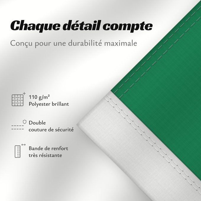 Détails sur ce drapeau : South Africa Afrique du Sud Sudáfrica Südafrika Sudafrica South África Used color National flag | South African Government and Pantone Color Picker green rendered as RGB 000 119 073Pantone 3415 C yellow rendered as RGB 255 184 028Pantone 1235 C