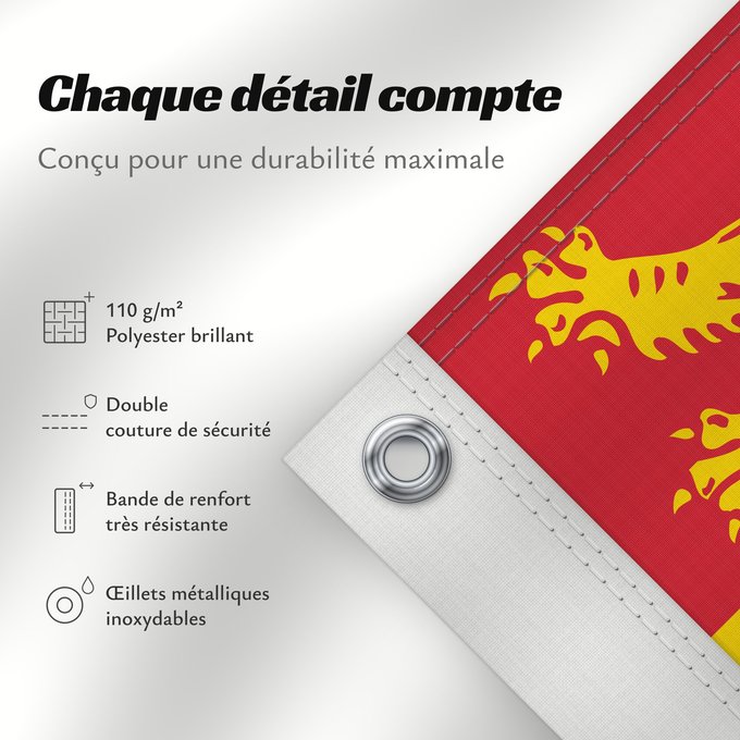 Détails sur ce drapeau : New Brunswick	New Brunswick 	Nouveau-Brunswick	Nuevo Brunswick	Nuovo Brunswick	Banniel proviñs New Brunswick