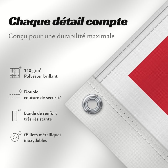 Détails sur ce drapeau : Malta	Malte