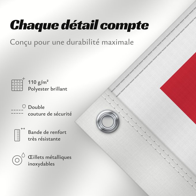 Détails sur ce drapeau : Malta	Malte