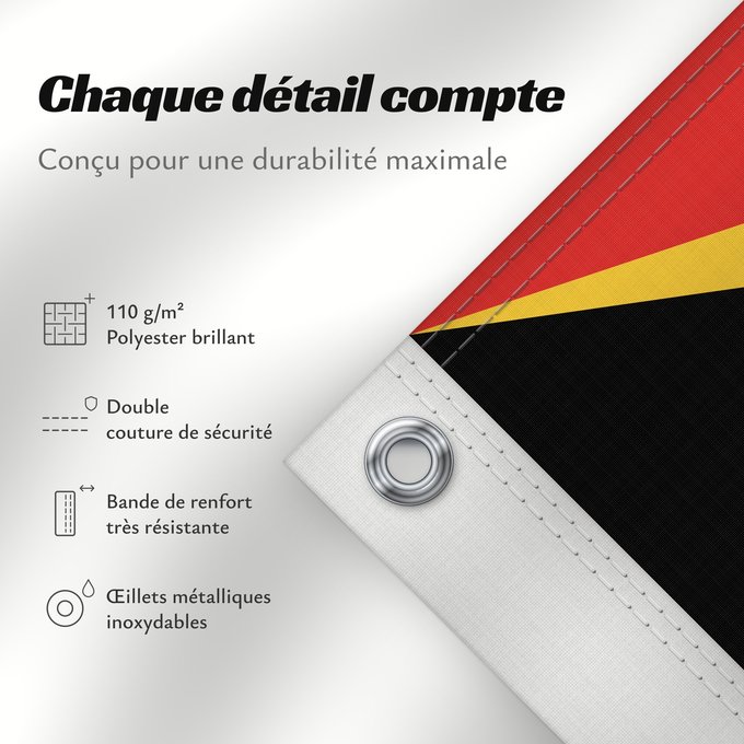 Détails sur ce drapeau : East Timor	Timor-Leste  East Timor	Timor oriental	Timor Oriental	Osttimor	Timor Est	Timor-Leste  Oost-Timor	Timor-Leste	علم تيمور الشرقية	তিমুর লেস্তের জাতীয় পতাকা	Timor Leste	Флаг Восточного Тимора	Östtimors	Timór Lorosa e nian