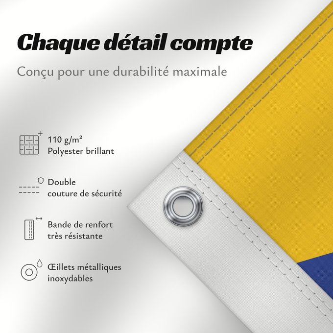 Détails sur ce drapeau : Herm Couleu dé Herm