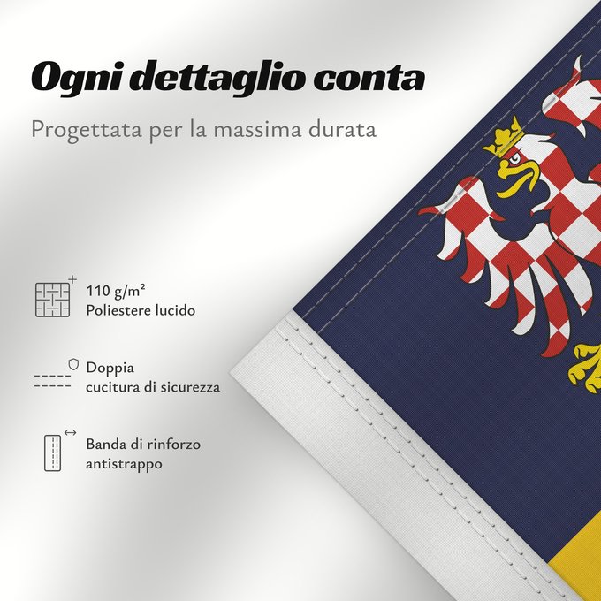 Dettagli sulla bandiera: Zlin Region Zlín Region Région de Zlín Región de Zlín Region Zlín