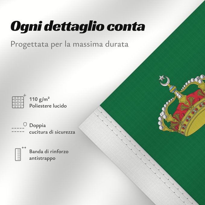 Dettagli sulla bandiera: Royal Standard of The Crown Prince of Egypt on Land Royal Standard of The Crown Prince of Egypt 1922-53 Prince Héritier du Egypt 1922-53 Estandarte Real del Príncipe Heredero de Egipto (1922-1953) Standarte des Kronprinzen von Ägypten (1922-1953) Stendar