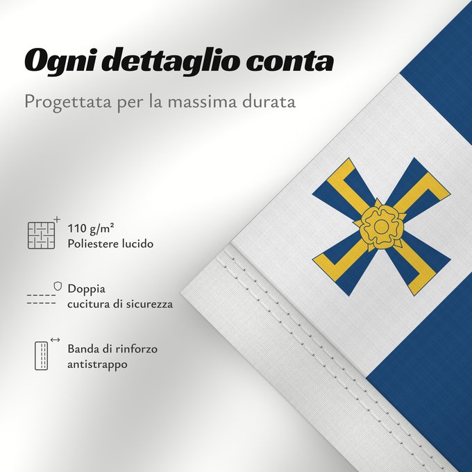 Dettagli sulla bandiera: President of Finland Swallow-tailed state flag for the president of the Republic of Finland Étendard présidentiel de Finlande Estandarte presidencial de Finlandia Präsidenten der Republik Finnland Stendardo presidenziale della Finlandia Presidenta Finské