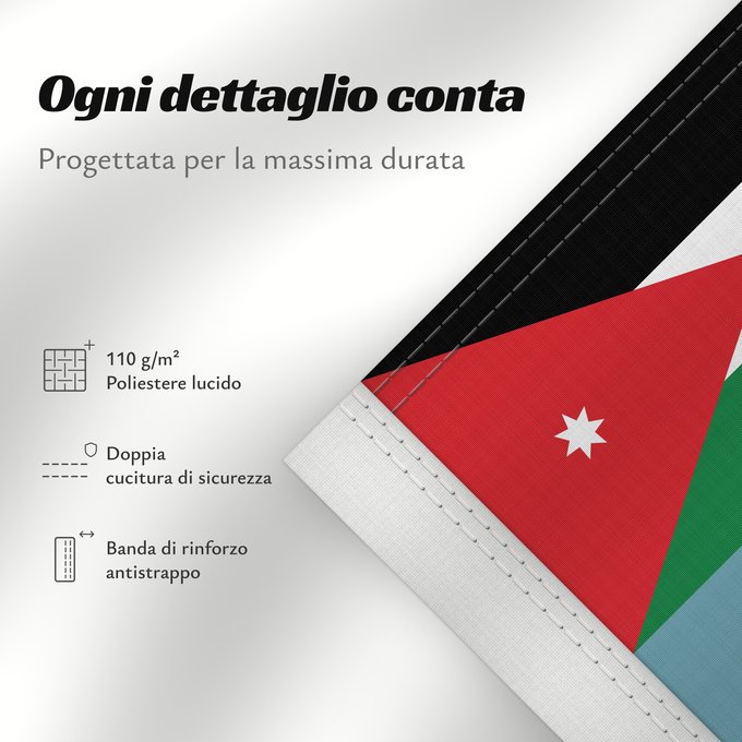 Dettagli sulla bandiera: Royal Jordan Air Force Ensign