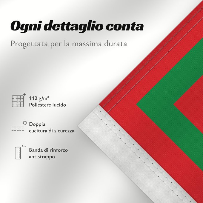 Dettagli sulla bandiera: Royal Standard of Oman	Étendard Royal d'Oman	Estandarte Real de Omán	Königsstandarte des Oman	Stendardo Reale dell'Oman	Standaard van de Sultan
