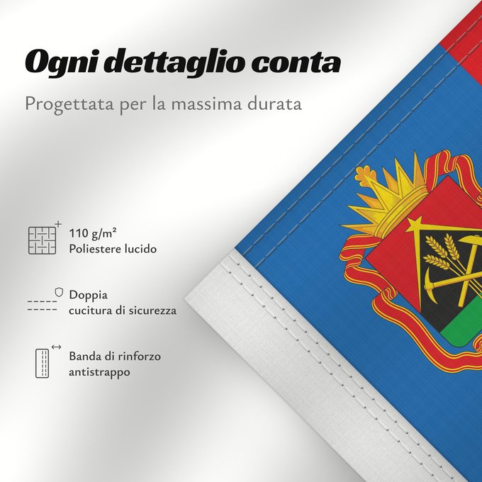 Dettagli sulla bandiera: Kemerovo oblast Kemerovo oblast, Russia Oblast de Kemerovo Óblast de Kémerovo Oblast Kemerowo Kemerovo Oblast