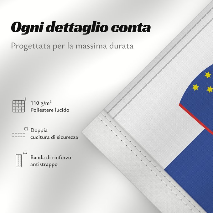 Dettagli sulla bandiera: Slovenia Slovénie Eslovenia Slowenien Slovenië Słowenii Сцяг Славеніі Slovenije D Eslovènia Slovinská vlajka Флаг Словении Прапор Словенії