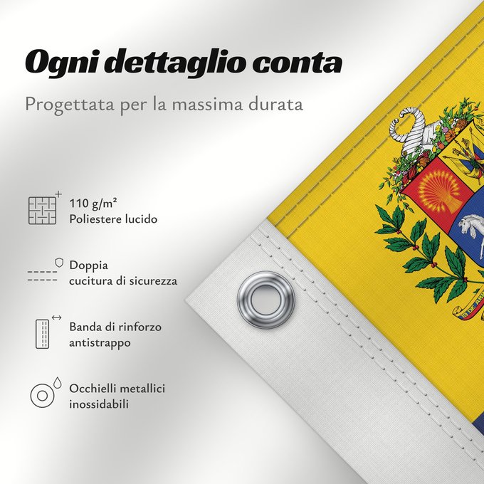 Dettagli sulla bandiera: Venezuela Benezuela Winïxwila wiphala Veneçuela Venezuelo Venezuelako bandera Poyvi Venesuéla Winisuyla unanchan Venezuele