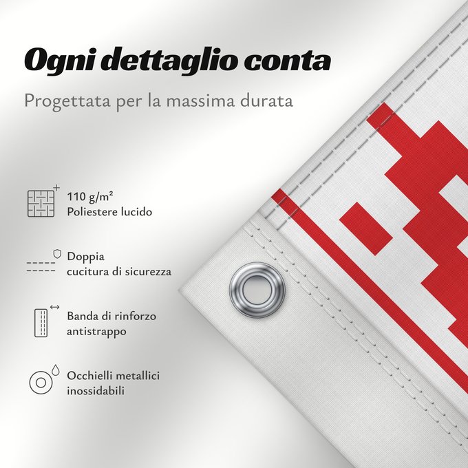 Dettagli sulla bandiera: Belarus  variant	A variant of the national flag of Belarus with 2 red stripes who borders the ornament pattern	Bélarus (variante)	Bielorrusia (variante)	Belarus (Variante)	Bielorussia (variante)