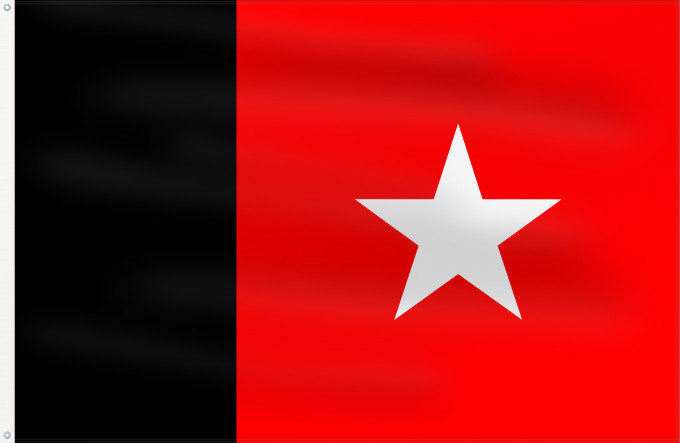 Flag, with two metal eyelets and reinforced hoist: Republic of Independent Guyana 1887-1904 Republic of Independent Guyana between 1887 - 1904 République indépendante de Guyane 1887-1904 República Independiente de Guayana (1887-1904) Republik Unabhängiges Guyana (1887-1904) Repubblica Indipendente della