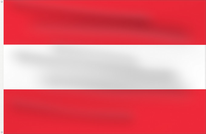 Flag, with two metal eyelets and reinforced hoist: Austria	Austria with the red in the Austrian national colours which was official ordered within the Austrian Armed Forces  Bundesheer  in the characteristic  Pantone 032 C”  since May 2018 the Red is ordered in the characteristic  Pantone 186 C”	L Autrich