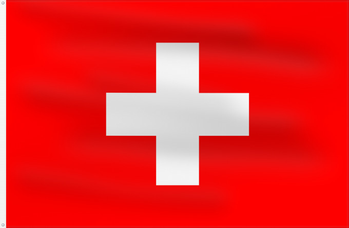 Flag, with two metal eyelets and reinforced hoist: Civil Ensign of Switzerland Switzerland at sea Pavillon naval de la Suisse Suiza (paisaje) Schweizer Flagge zur See Svizzera (paesaggio)