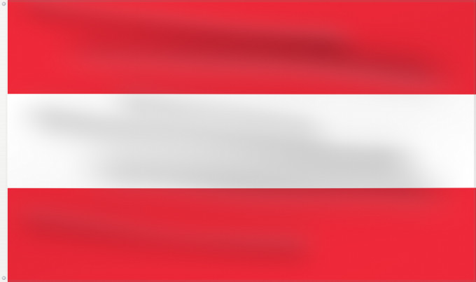Flag, with two metal eyelets and reinforced hoist: Austria	Austria with the red in the Austrian national colours which was official ordered within the Austrian Armed Forces  Bundesheer  in the characteristic  Pantone 032 C”  since May 2018 the Red is ordered in the characteristic  Pantone 186 C”	L Autrich