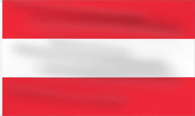 Flag, with two metal eyelets and reinforced hoist: Austria	Austria with the red in the Austrian national colours which was official ordered within the Austrian Armed Forces  Bundesheer  in the characteristic  Pantone 032 C”  since May 2018 the Red is ordered in the characteristic  Pantone 186 C”	L Autrich