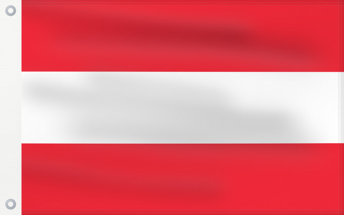 Flag, with two metal eyelets and reinforced hoist: Austria	Austria with the red in the Austrian national colours which was official ordered within the Austrian Armed Forces  Bundesheer  in the characteristic  Pantone 032 C”  since May 2018 the Red is ordered in the characteristic  Pantone 186 C”	L Autrich