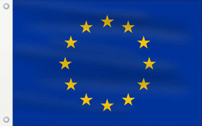Flag, with two metal eyelets and reinforced hoist: Europe Europe is the flag and emblem of the European Union EU and Council of Europe CoE Européen est le symbole non seulement de l’Union européenne La Unión Europea consta de doce estrellas amarillas sobre fondo azul Die Europaflagge besteht aus einem