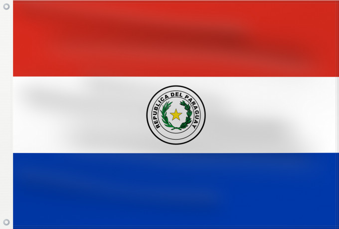 Flag, with two metal eyelets and reinforced hoist: Paraguay Paraguay obverse علم باراغواي پرچم پاراگوئه روی پرچم Флаг Парагвая