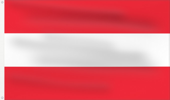 Flag, with two metal eyelets and reinforced hoist: Austria	Austria with the red in the Austrian national colours which was official ordered within the Austrian Armed Forces  Bundesheer  in the characteristic  Pantone 032 C”  since May 2018 the Red is ordered in the characteristic  Pantone 186 C”	L Autrich