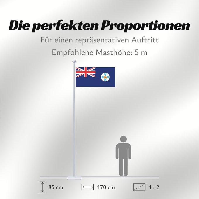 Proportionen der Flagge: Queensland	State flag and government ensign  internal waters only  of Queensland