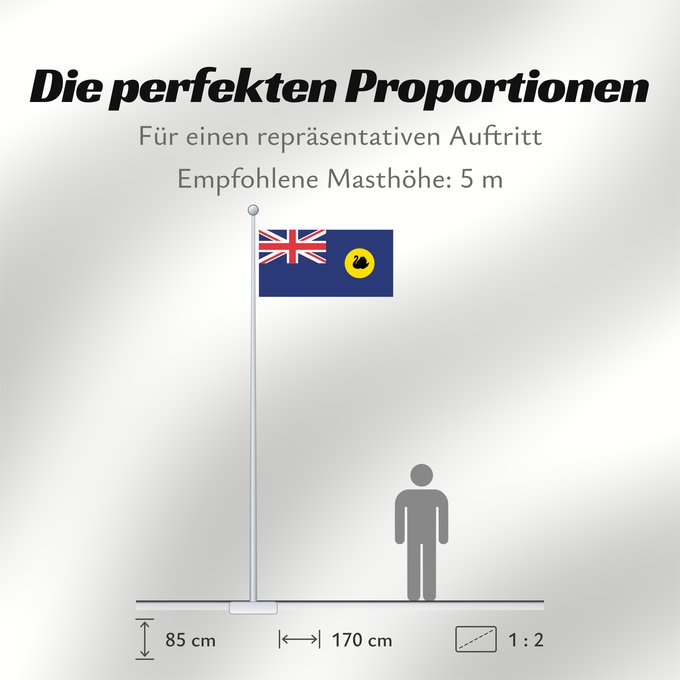 Proportionen der Flagge: Western Australia Australie-Occidentale Australia Occidental Westaustralien