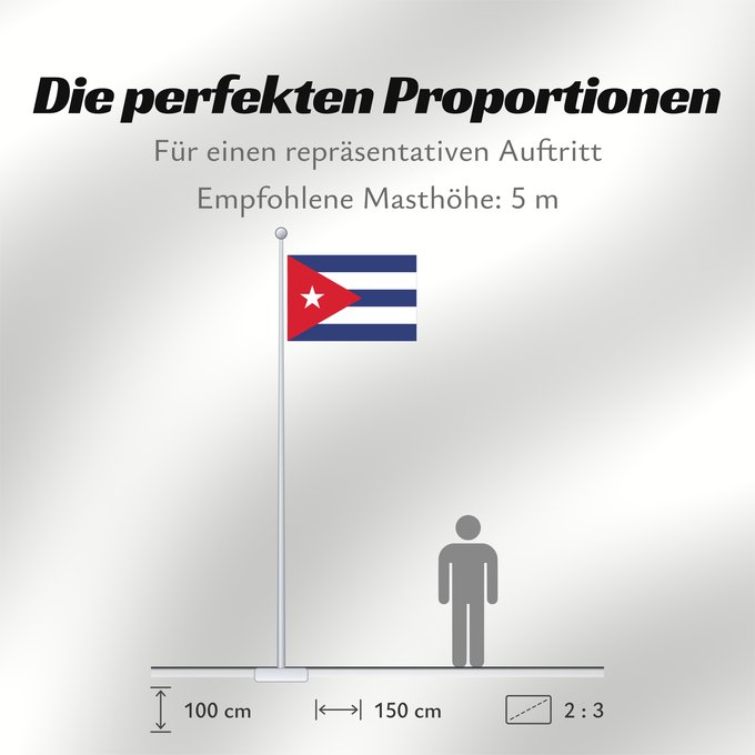 Proportionen der Flagge: Cuba	Kuba	علم كوبا	Banniel Cuba	Kubo	پرچم کوبا	Kiba	Флаг Кубы	Kube	Kubas	Прапор Куби	Quốc kỳ Cuba	​古巴国旗