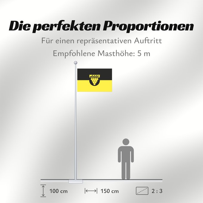 Proportionen der Flagge: Weinstadt (Region Stuttgart)