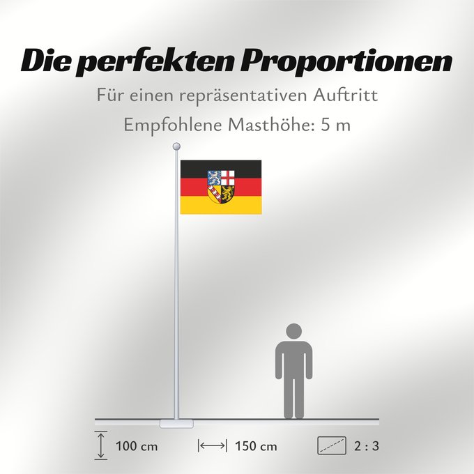 Proportionen der Flagge: Saarland	Sarre