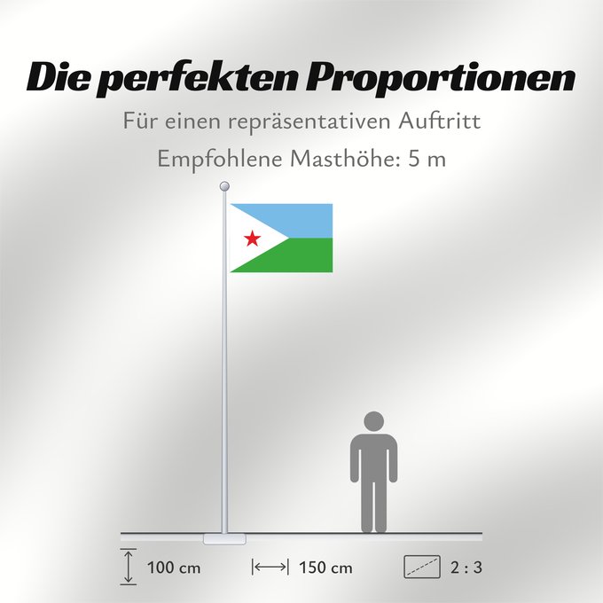 Proportionen der Flagge: Djibouti	Yibuti	Dschibuti	Gibuti	Vo Dschibuti	የጅቡቲ ሰንደቅ ዓላማ	علم جيبوتي	জিবুতির পতাকা	Banniel Djibouti	Džibutská vlajka	Ĝibutio	Djibutiko bandera	Djiboutin	Ala Cîbutî	Džibučio	Sainan i Dziboti	Jiboti	Džibutija	Jabuuti	Djiboutis	Jibuti