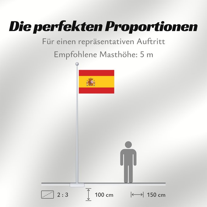 Proportionen der Flagge: Spain Espagne España Spaniens Spagna