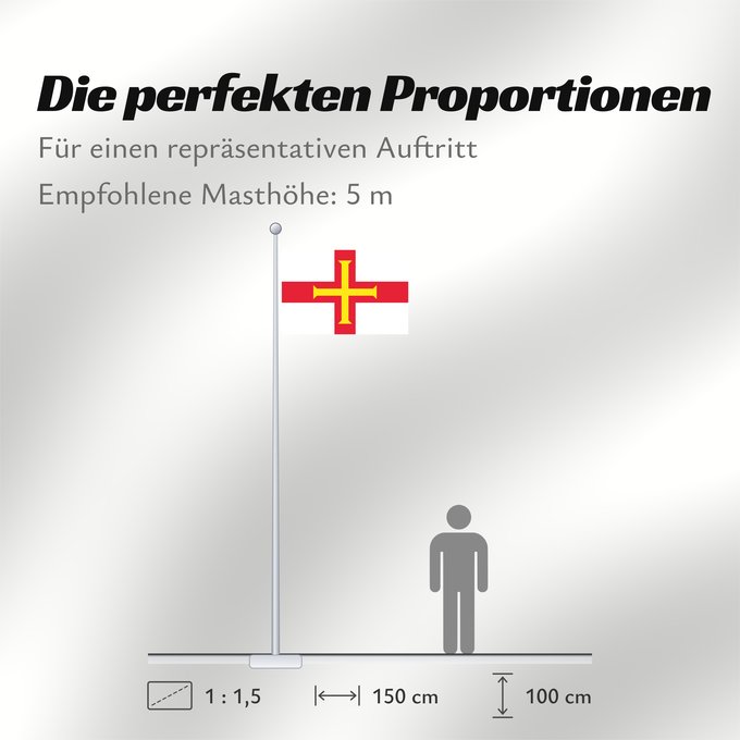 Proportionen der Flagge: Guernsey Guernesey Guernsey (Kanalinsel) Couleu de Guernési Ynys y Garn