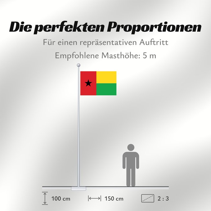 Proportionen der Flagge: Guinea-Bissau Guinée-Bissau Guinea-Bissaus Guiné-Bissau Gvineo Bisaŭa پرچم گینه بیسائو Флаг Гвинеи-Бисау Gvineje Bissau