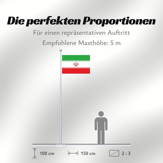 Proportionen der Flagge: Iran	Irán