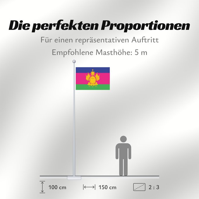 Proportionen der Flagge: Krasnodar Krai	Krasnodar Krai 	Kraï de Krasnodar	Krai de Krasnodar	Krasnodar krai	Kraj di Krasnodar