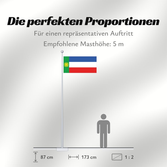 Proportionen der Flagge: Khakassia	Khakassia since 2003. Drawn by Fibonacci	 Khakassie ou République de Khakassie	Jakasia desde el 2003. Hecha por Fibonacci	Chakassien