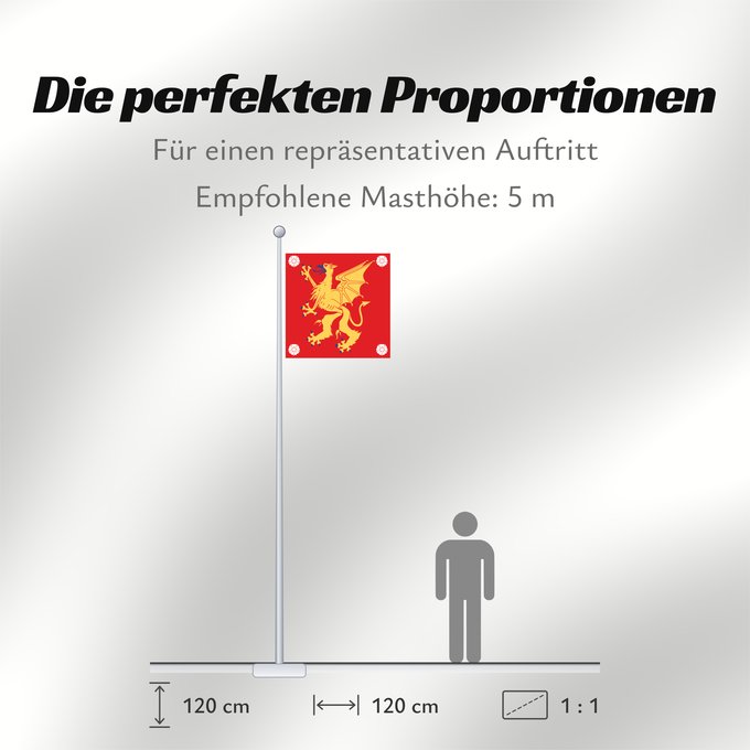 Proportionen der Flagge: Östergötlands län