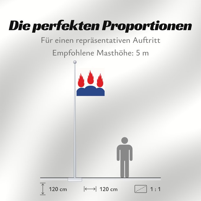 Proportionen der Flagge: Västmanlands län