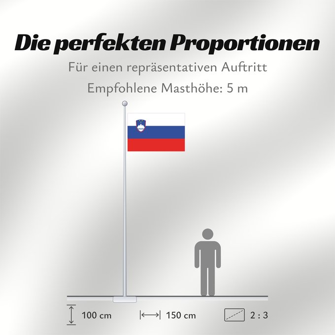 Proportionen der Flagge: Slovenia	Slovénie	Eslovenia	Slowenien	Slovenië	Słowenii	Сцяг Славеніі	Slovenije	D Eslovènia	Slovinská vlajka	Флаг Словении	Прапор Словенії