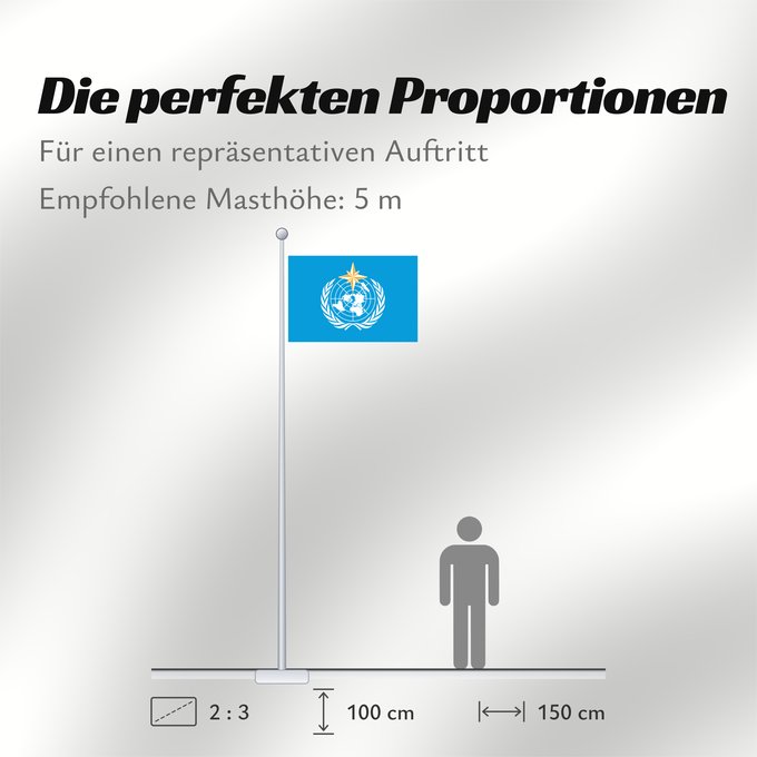 Proportionen der Flagge: World Meteorological Organization L Organisation météorologique mondiale